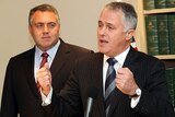 LtoR Shadow treasury spokesman Joe Hockey and Opposition Leader Malcolm Turnbull