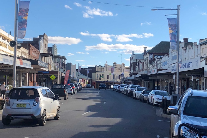 Main street in rural town