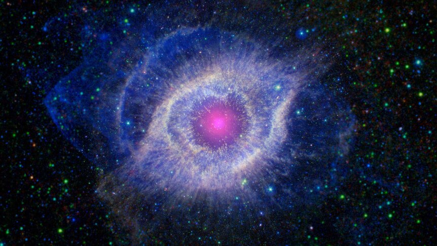 Helix Nebula unravels into space.