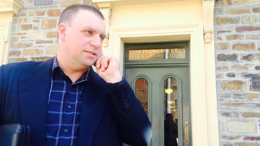 Mark Tyler outside court before his appeal