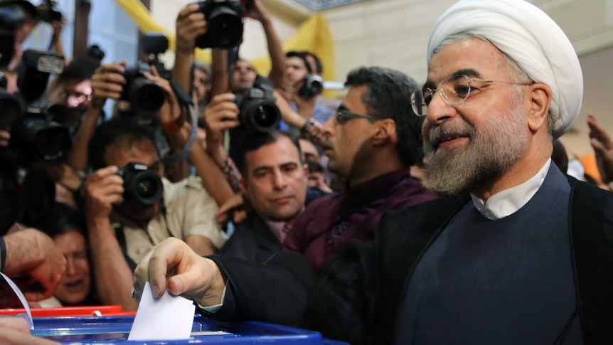 Iranian moderate presidential candidate Hassan Rouhani