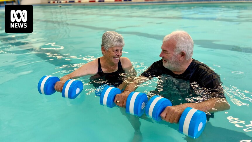 Brett is the only bloke in his aqua aerobics class and says more men should give it a go