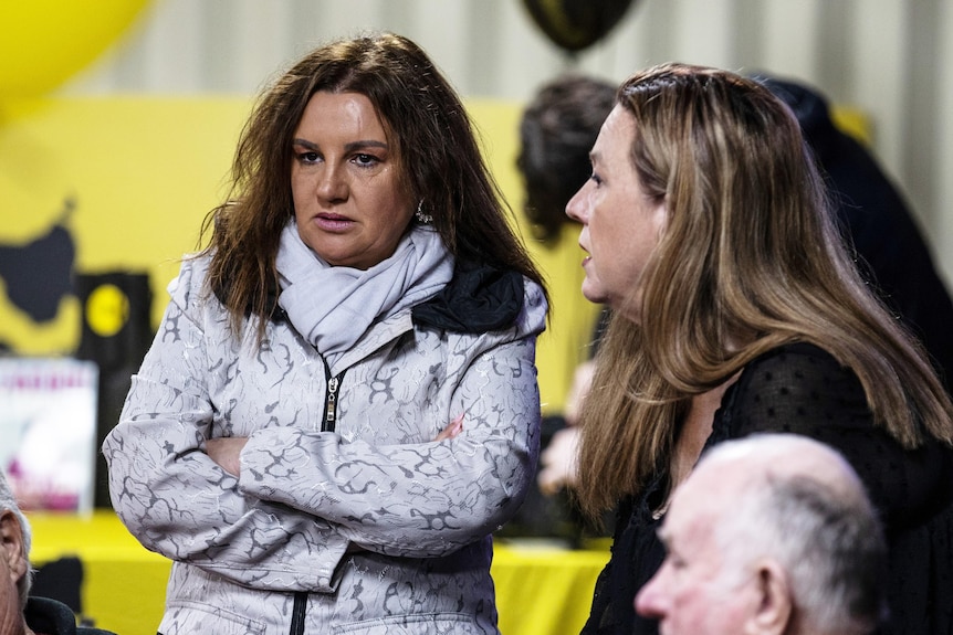 Senator Jacqui Lambie and her senate candidate Tammy Tyrell.