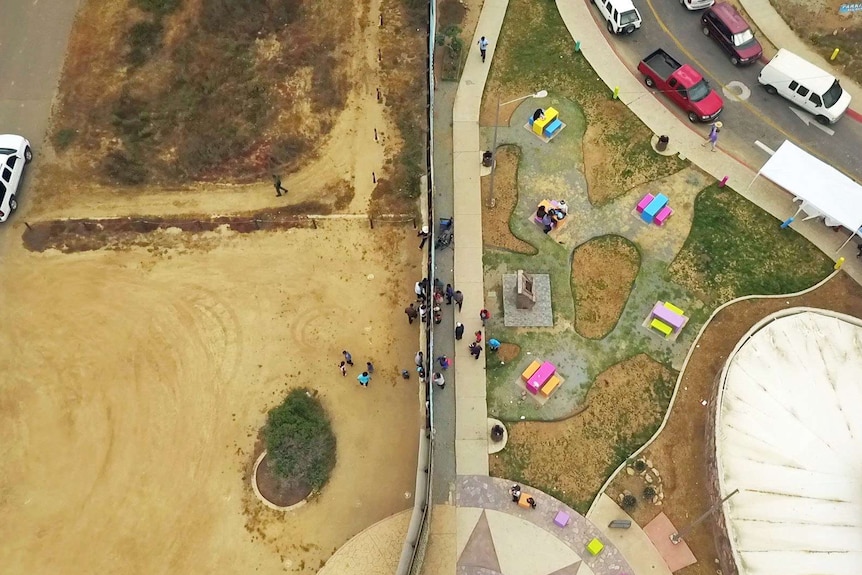 Border fence separating San Diego from Tijuana