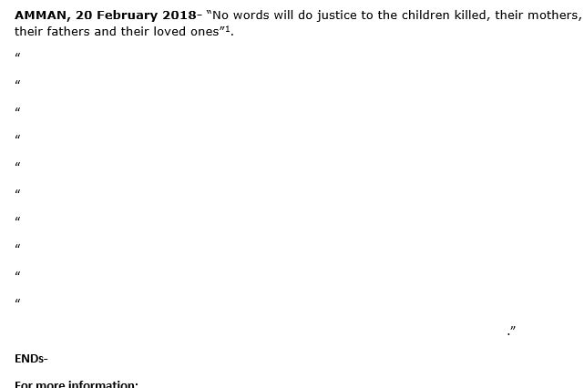 A statement from UNICEF: "No words will do justice to the children killed, their mothers, their fathers and their loved ones"