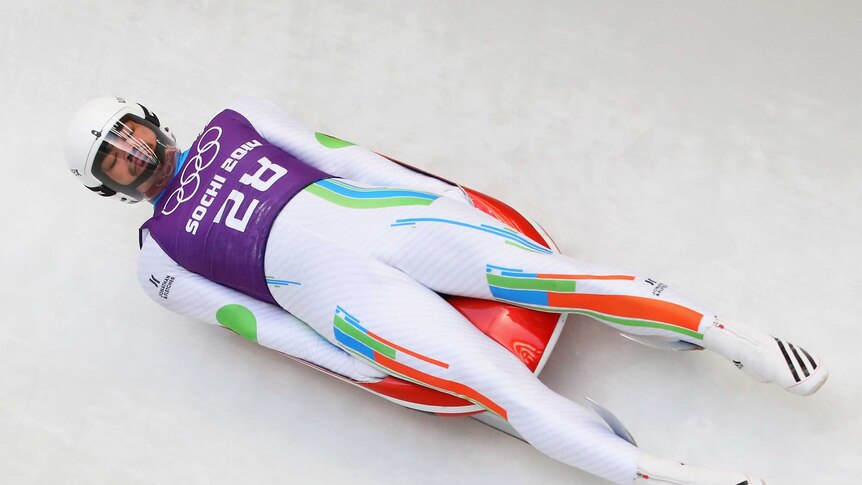 Indian luger Shive Keshavan competes in Sochi