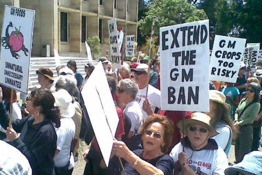 GM crop protest at WA Parliament House