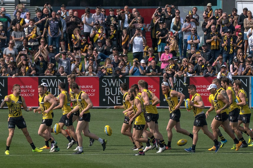 Richmond trains in front of a big crowd at Punt Rd Oval.