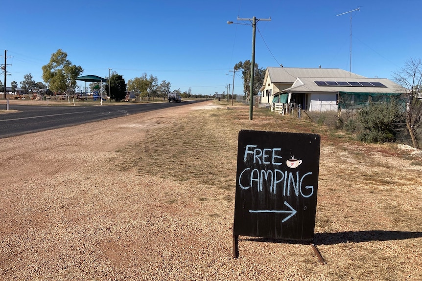 deserted main street in small country town of Hebel