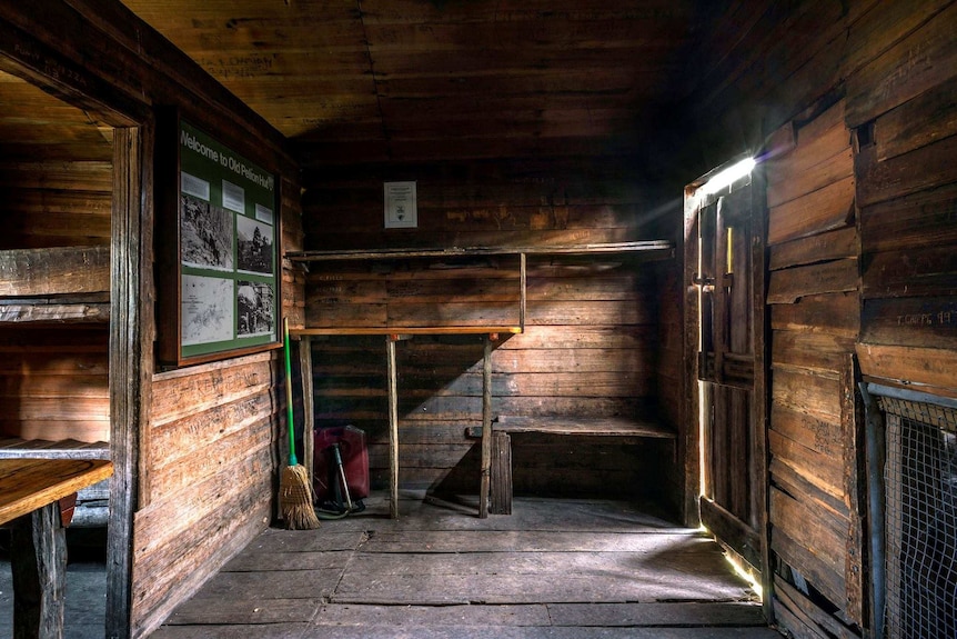 Inside Old Pelion Hut