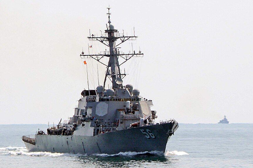 USS John S McCain off the Korean Peninsula.
