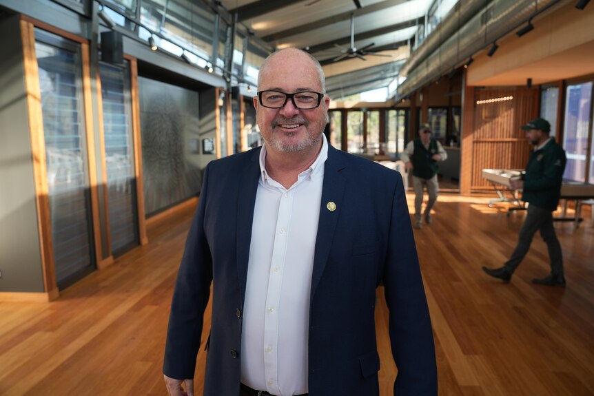 Kangaroo Island MP Leon Bignell stands in the new visitor centre