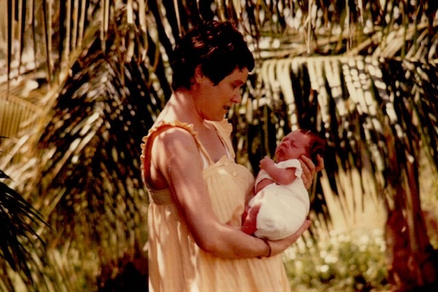 Frauke Bolten-Boshammer with her three-week-old daughter Maria.