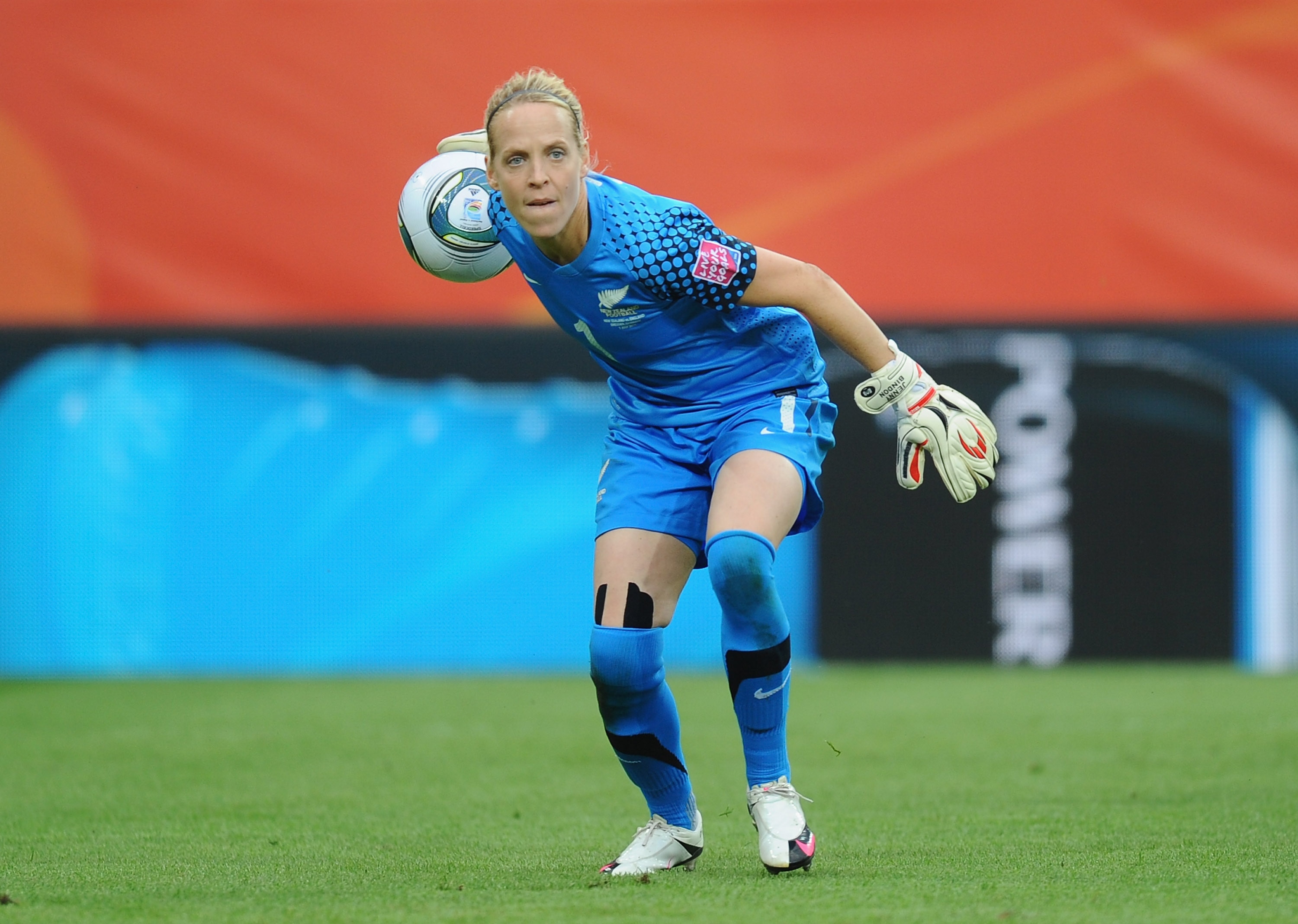 Jenny Bindon playing for New Zealand during the 2011 Women's World Cup.