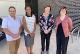 Staff at Murray Bridge standing outside the hospital posing for a photo