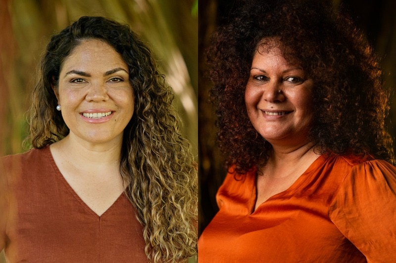 A composite image featuring the portraits of newly elected NT Senators Jacinta Price and Malarndirri McCarthy.