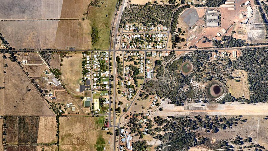 Before: Yarloop as seen from the air.