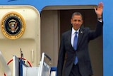 TV still of Barack Obama arrives in Darwin on November 17, 2011.