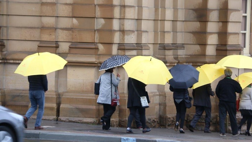 People in the city of Hobart are dealing with constant rainfall