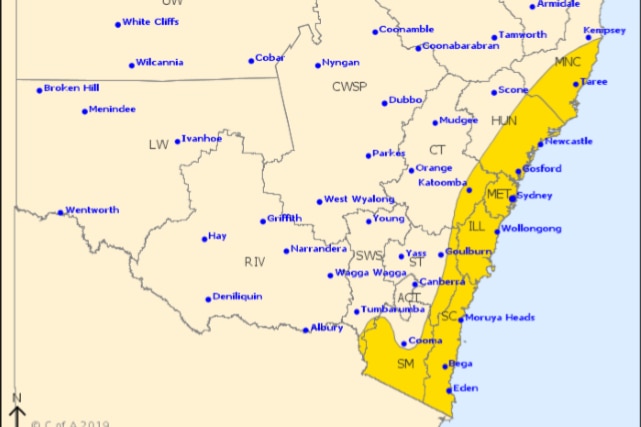 The weather warning area today