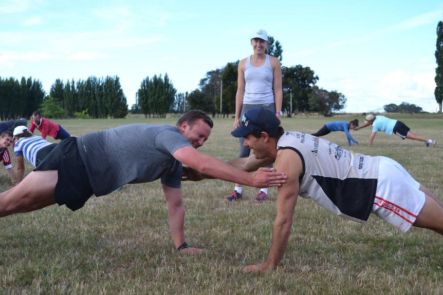 Farmers exercising as part of the Active Farmers program