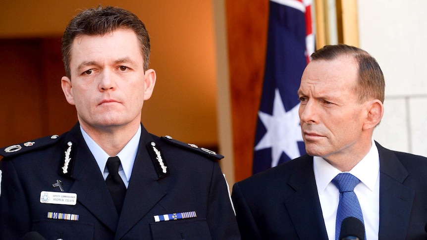 Prime Minister Tony Abbott appointed AFP commissioner Andrew Colvin on October 1, 2014.