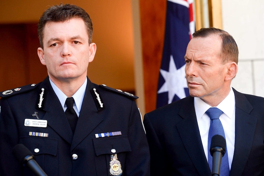 Prime Minister Tony Abbott appointed AFP commissioner Andrew Colvin on October 1, 2014.