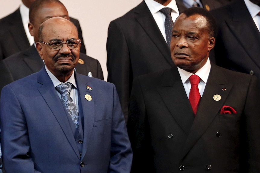 Congo's president Denis Sassou Nguesso and Sudan's president Omar al-Bashir