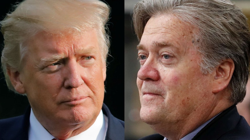 A composite image of US President Donald Trump and Steve Bannon.