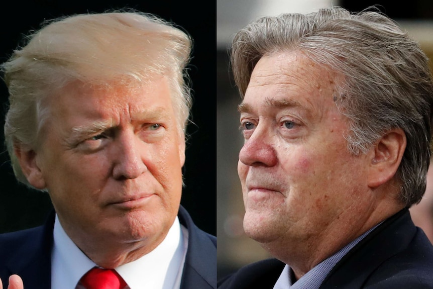 A composite image of US President Donald Trump and Steve Bannon.