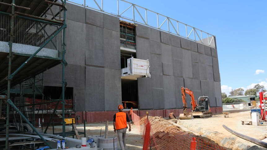 The National Archives of Australia's new $64 million storage facility under construction.