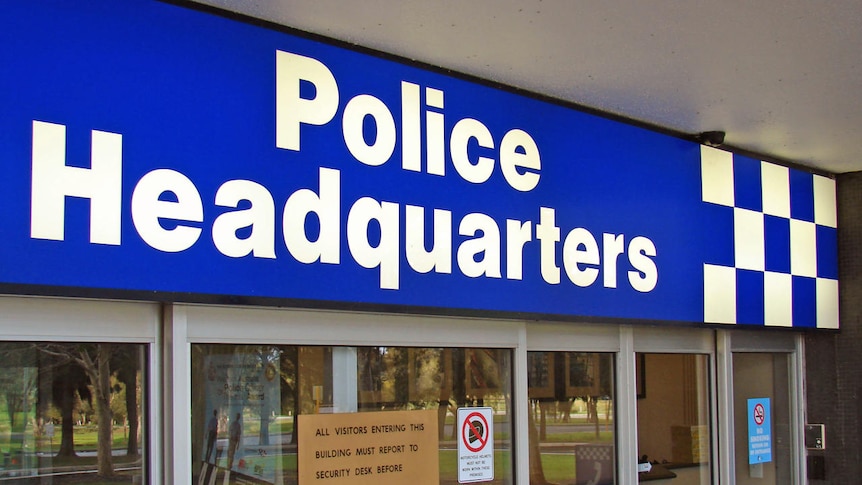 Police headquarters sign in Perth