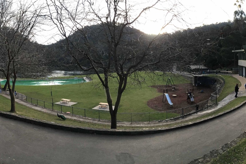 Cataract Gorge playground and pool in Launceston, July 2017.