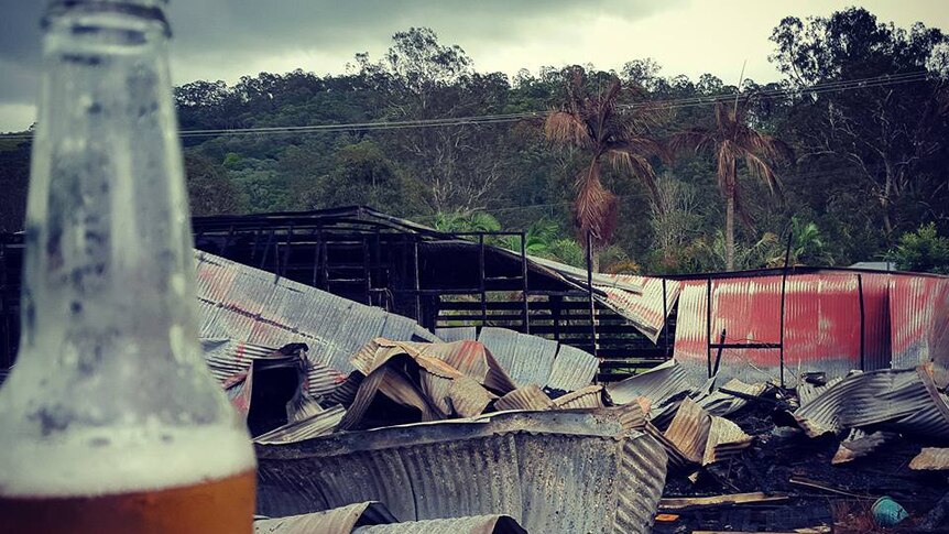 Beer and burned hotel