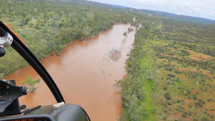 Helicopter Central Australia creek