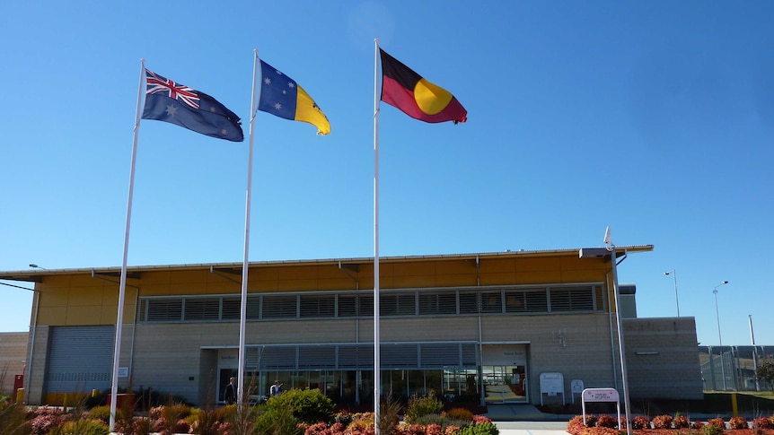 The exterior of the Alexander Maconochie Centre (AMC) jail in Canberra. Taken August 2012. Good generic.