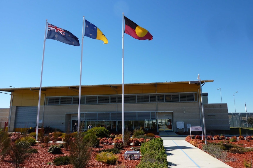 The exterior of the Alexander Maconochie Centre (AMC) jail in Canberra. Taken August 2012. Good generic.