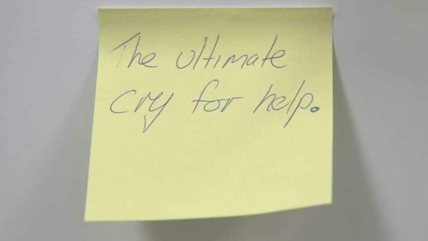 Image: Post-it note at the Passionate Lives mental health group.