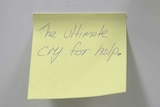 Image: Post-it note at the Passionate Lives mental health group.