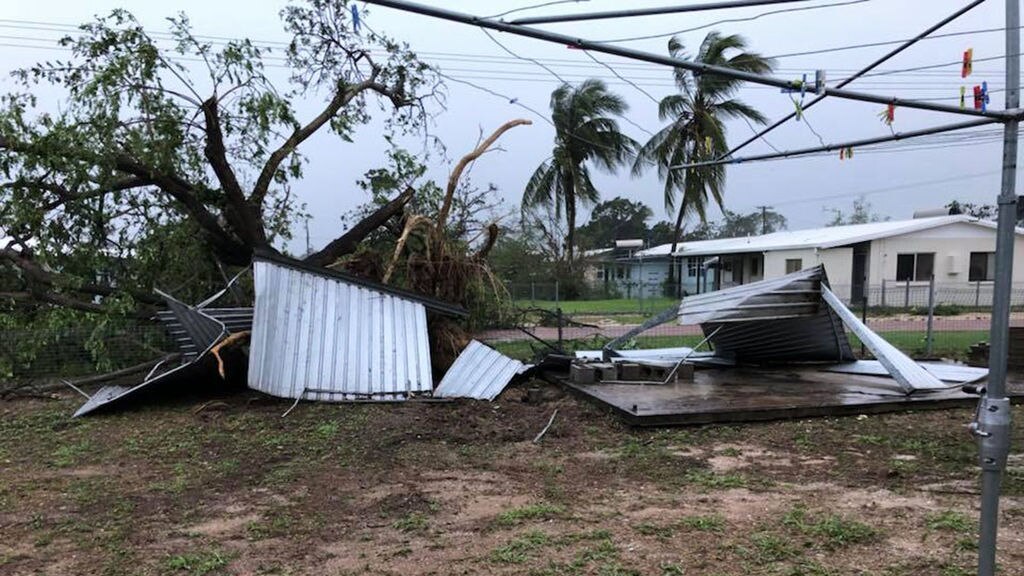 Liam Hartley Posted Vision Of His Shed Being Ripped Up By Cyclone Nora Abc News