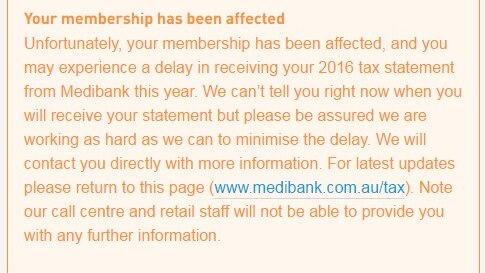 Medibank message to its members online.