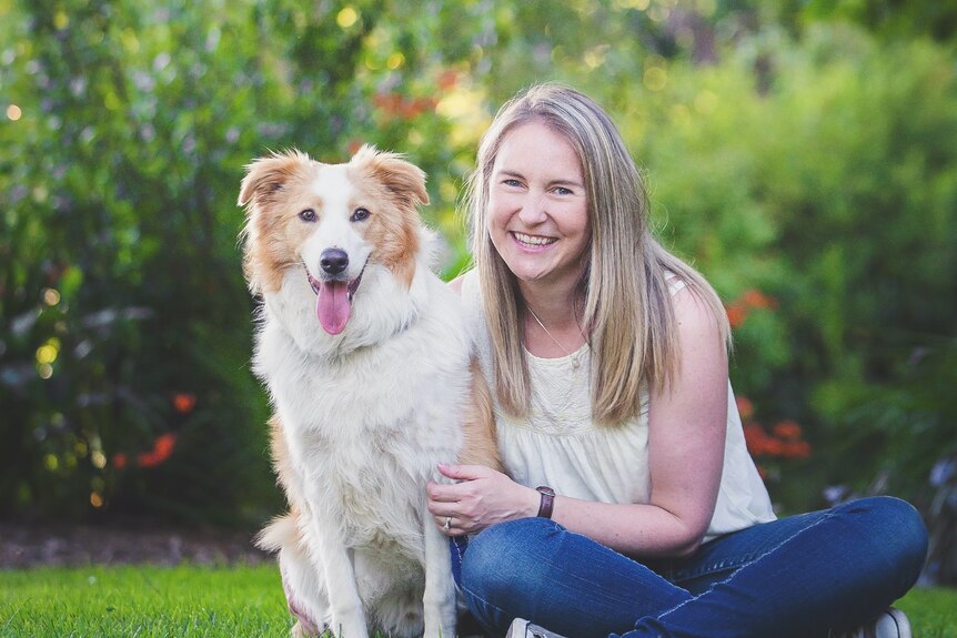 Animal behaviourist Kate Mornement with her dog Lenny.