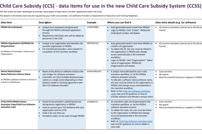 Page one of the Department of Education's guide to the new system.