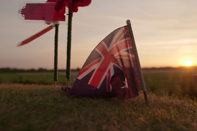 Australian flag at Pozieres cemetery