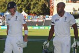 Root and Carberry walk off at stumps on day two