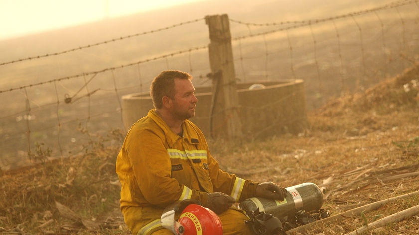 Firefighter volunteer during Black Saturday