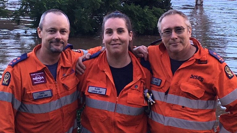 SES crew members Chris Holloway, Claire Browning and Jim Ferguson