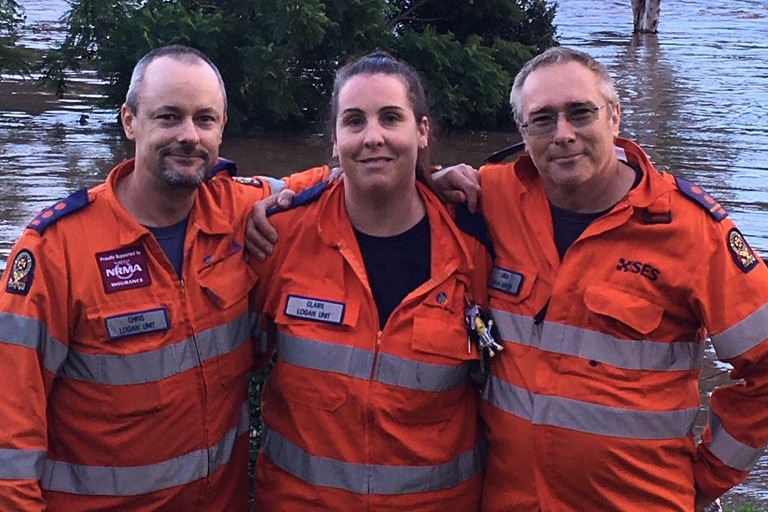 SES crew members Chris Holloway, Claire Browning and Jim Ferguson