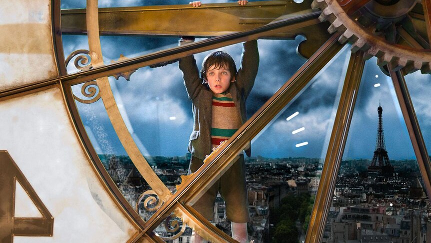 Asa Butterfield stars in a scene from Hugo.