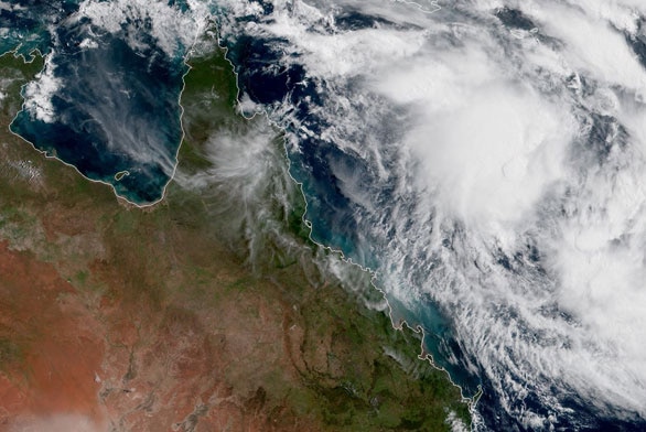 Satellite image of weather system off Queensland coast